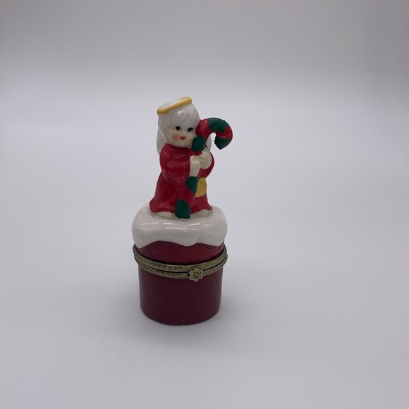 Vtg. K’s Collection Christmas Angel With Candy Came Hinged Pill/Trinket Box - Picture 3 of 10